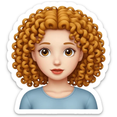 curly girl white race  sticker