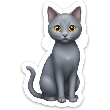 Russian Blue Cat, full body sticker