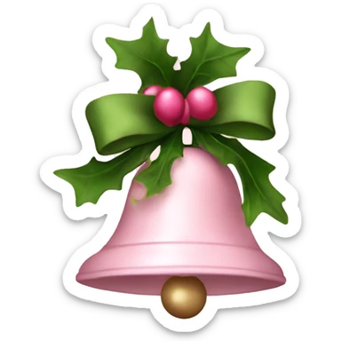 pale pink christmas bell sticker