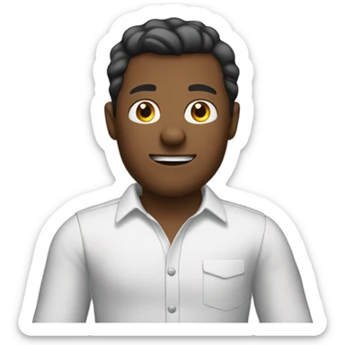 man in white button-down shirt sitting in a car seat sticker