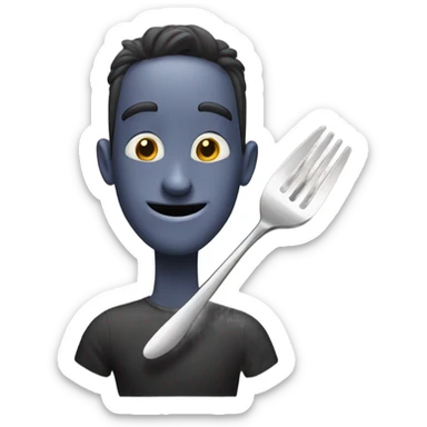 Spder man holding a spoon and fork sticker