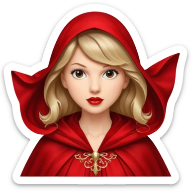 Taylor Swift red líp and elegant clook sticker