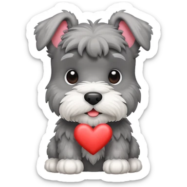 schnauzer with hearts sticker