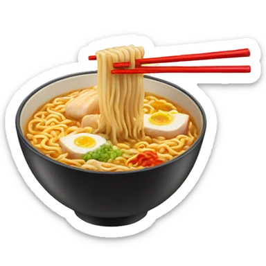 Ramen with red chopsticks  sticker