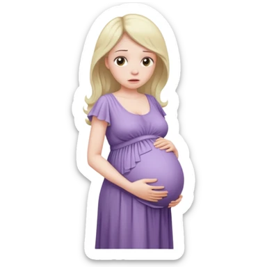 worried pregnant woman sticker