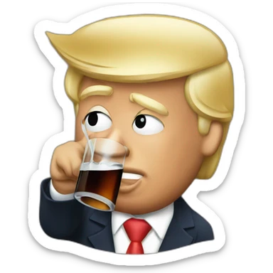 Donald trump drinking a shot sticker