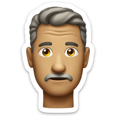 Emoji qui rigole avec un point d'interrogation sur sa tete sticker