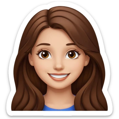 Pretty girl long hair Brown makeup sticker