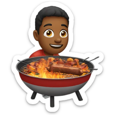 college friends at bbq sticker