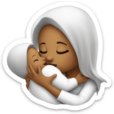 mom kissing baby sticker