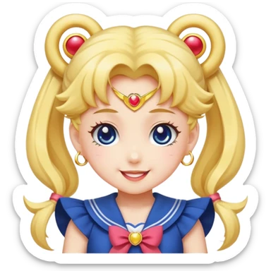 Very cute anime chibi sailor moon smiling super cute very cute very kind sticker