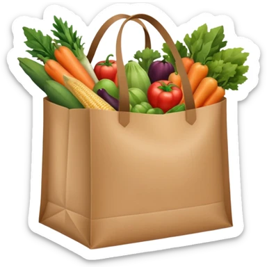 a bag of groceries, no picture on the bag sticker