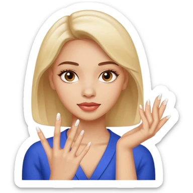 A normal human emoji with nails💅 this emoji but without the nail polish, a female with polished nails 💅  sticker