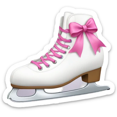white ice skating shoes with pink bows sticker