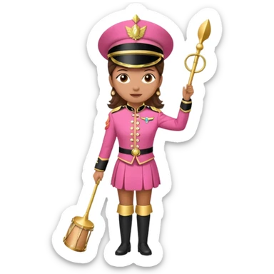 Parade Marchers, drum major, pink uniform famale sticker