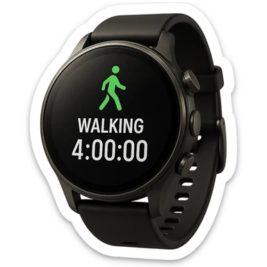 smartwatch con modalità attiva di camminata che segna 4 ore di camminata, REALISTICA 4K sticker