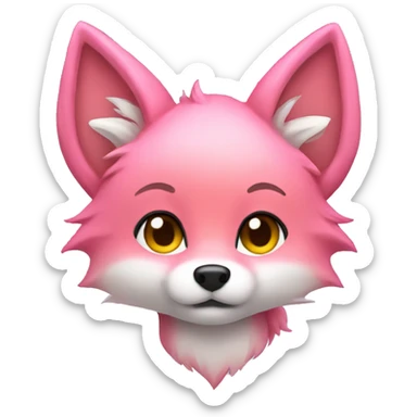 chibi pink fox head sticker