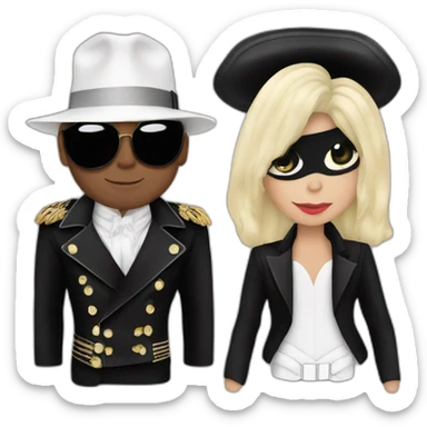 Michael Jackson dressed and lady gaga  sticker