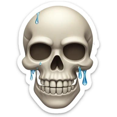 skull with tears running down sticker