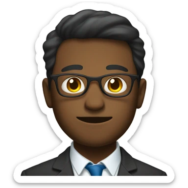 From the adult professor falls a shadow in the form of a teenager sticker