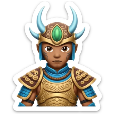 alien mayan ancient samurai with tatooed sticker