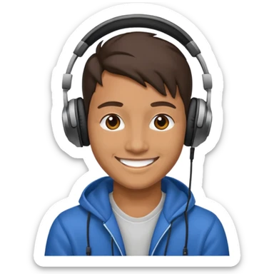 dj with setup handingg sticker