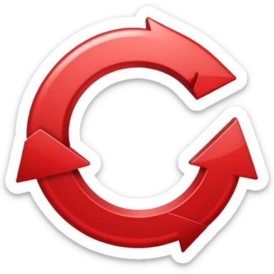 Prompt 15: "Is your backup plan."
Graphic: 🔄 Refresh/loop arrows icon (white with red highlights).
Animation: Arrows rotate smoothly.
Background: Transparent. sticker