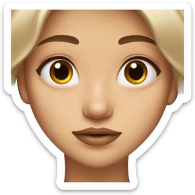 girl with brown long hair brown eyes and big lips sticker