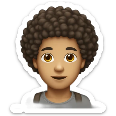 lightskin boy with afro hair sticker