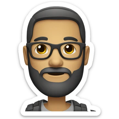 IT guy with beard and square glasses sticker