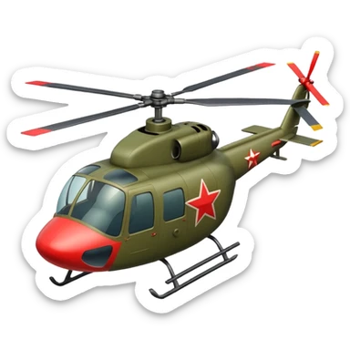 WW2 style helicopter with red star sticker