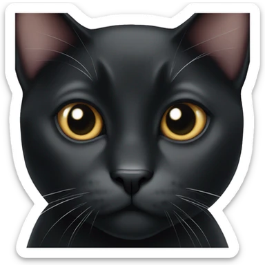 Black tuxedo cat with black face and white chin  sticker
