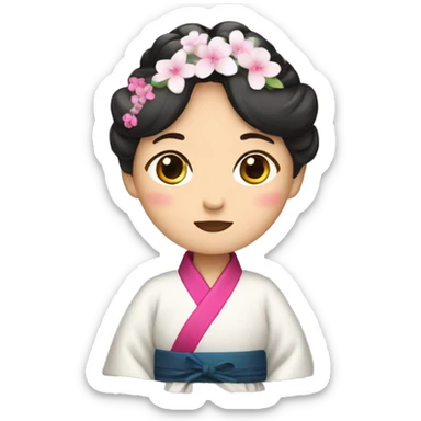 Korean in hanbok sticker
