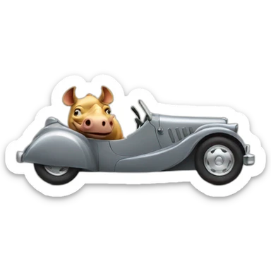 rhinoceros in a roadster sticker