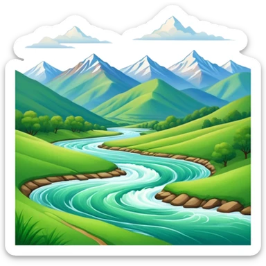 landscape painting on a canvas sticker