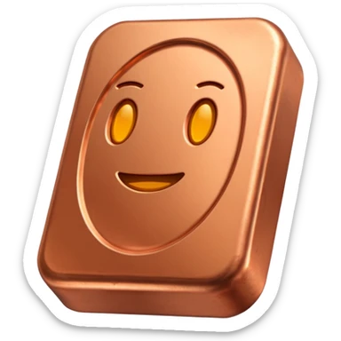 Create an Android-style emoji of a copper ingot. Make it simple, flat, and cartoon-like with solid copper colors, no shine, no reflections, no gradients, and absolutely no faces or expressions. Keep the design clean, rounded, and consistent with modern Android emoji aesthetics.

 sticker