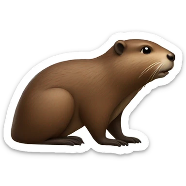 Side profile winged beaver sticker