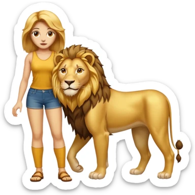 High resolution of a full body women lion sticker
