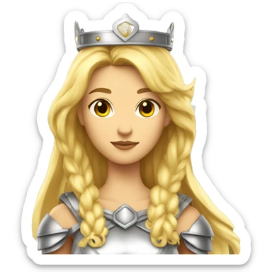 Blond Valkyrie full body with crown with wings sticker
