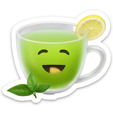 Green tea with lemon  sticker