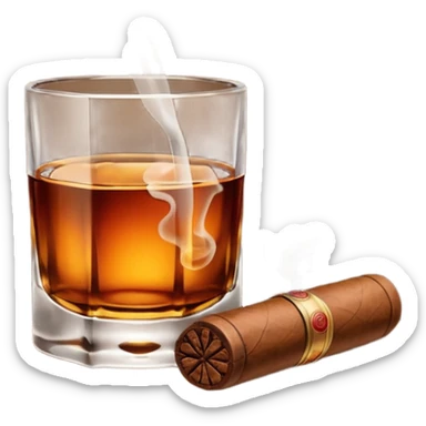 Whiskey and cigar sticker