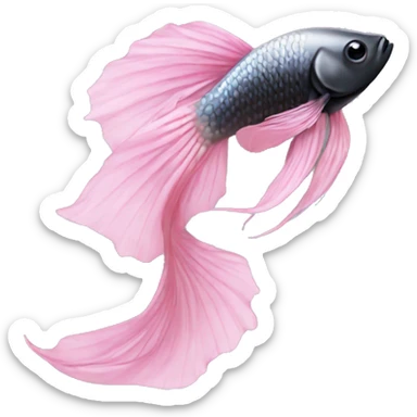 light pink and some black betta fish sticker