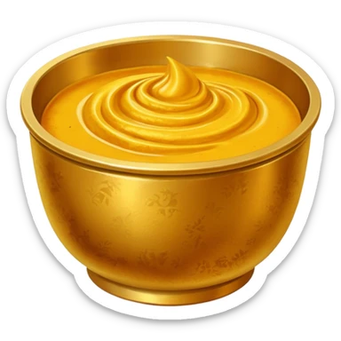 Turmeric paste in a golden metal bowl sticker