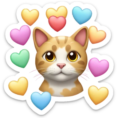 Cat with hearts  sticker