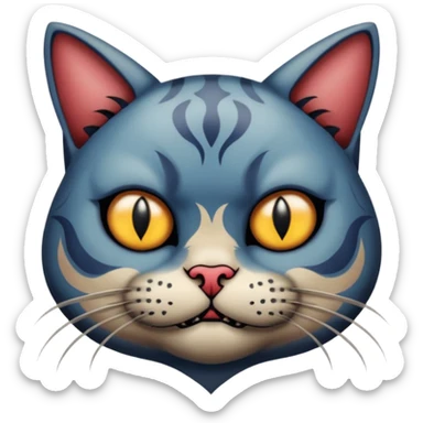 tattooed-scary-looking-cat-with-heavy-face-tattoes sticker