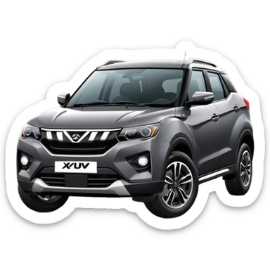 Animated Dark Grey Mahindra XUV 3xo mx3 sticker