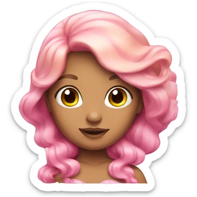 Pink mermaid with blonde hair pink tail  sticker