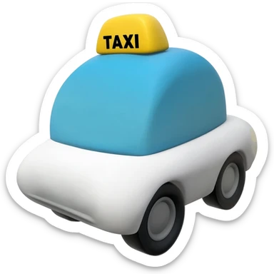 white taxi with a blue roof sticker