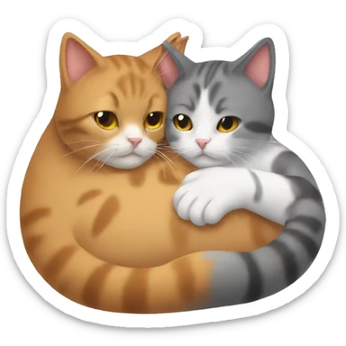 Two cats cuddling sticker