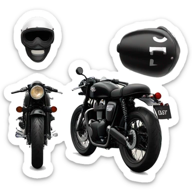 triumph bonneville black body cafe racer sticker